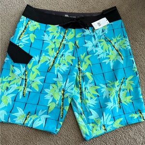 Volcom Aqua Bamboo Print Men's Board Shorts